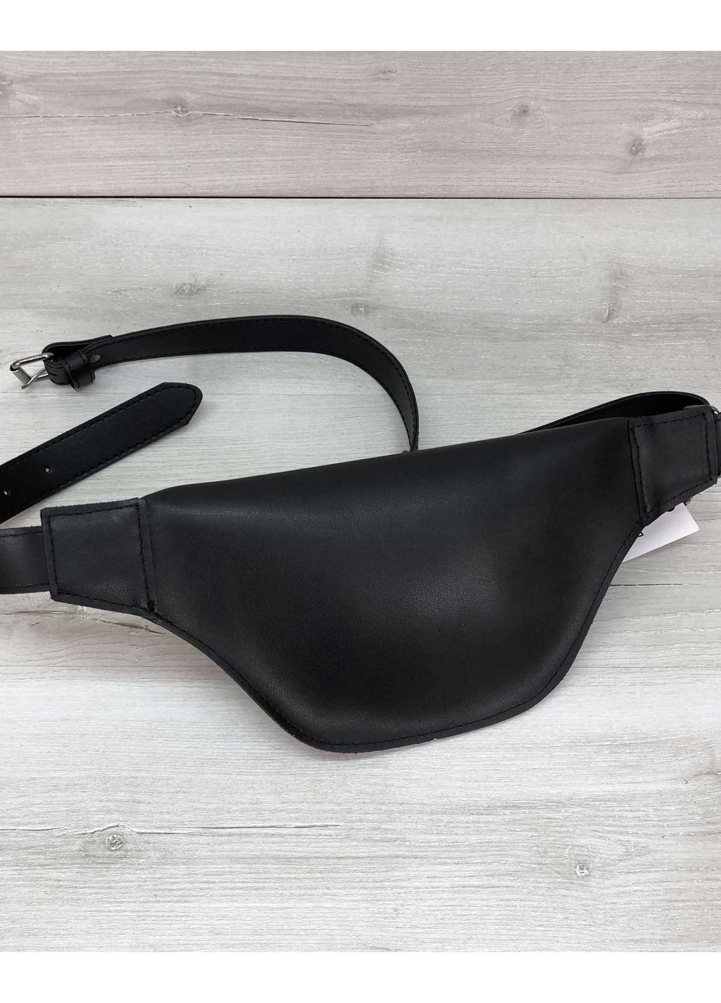 Сумка бананка жіноча Oleto чорна екошкіра для повсякденного використання молодіжна м'яка ProDobro (367265434)