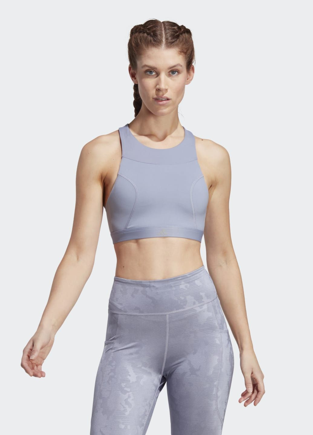 Фиолетовый бра для бега со средней поддержкой adidas