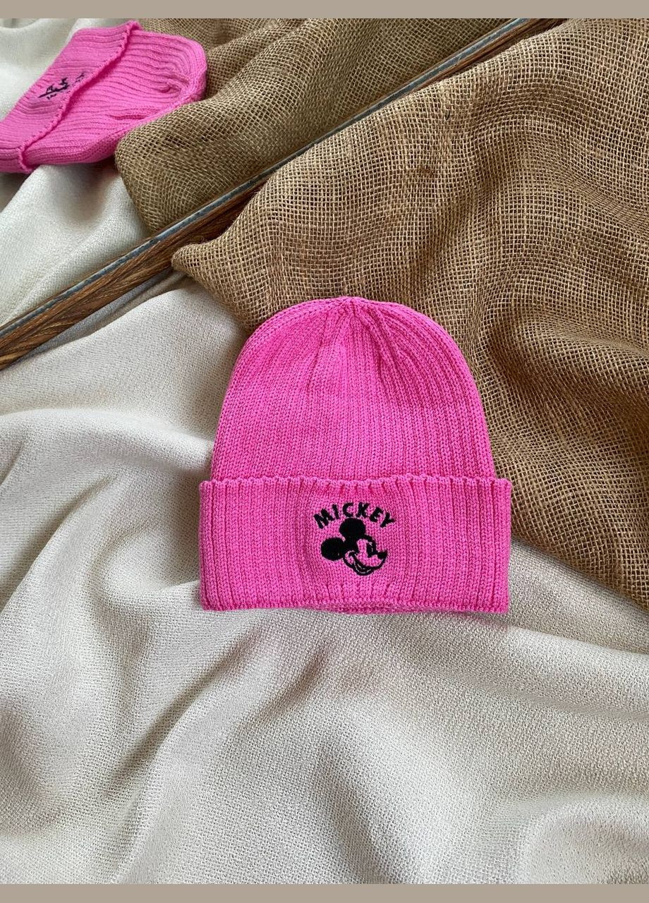 Дитяча рожева шапка для дівчинки Мікі на 2-4роки Talvi Мікк (307496676)