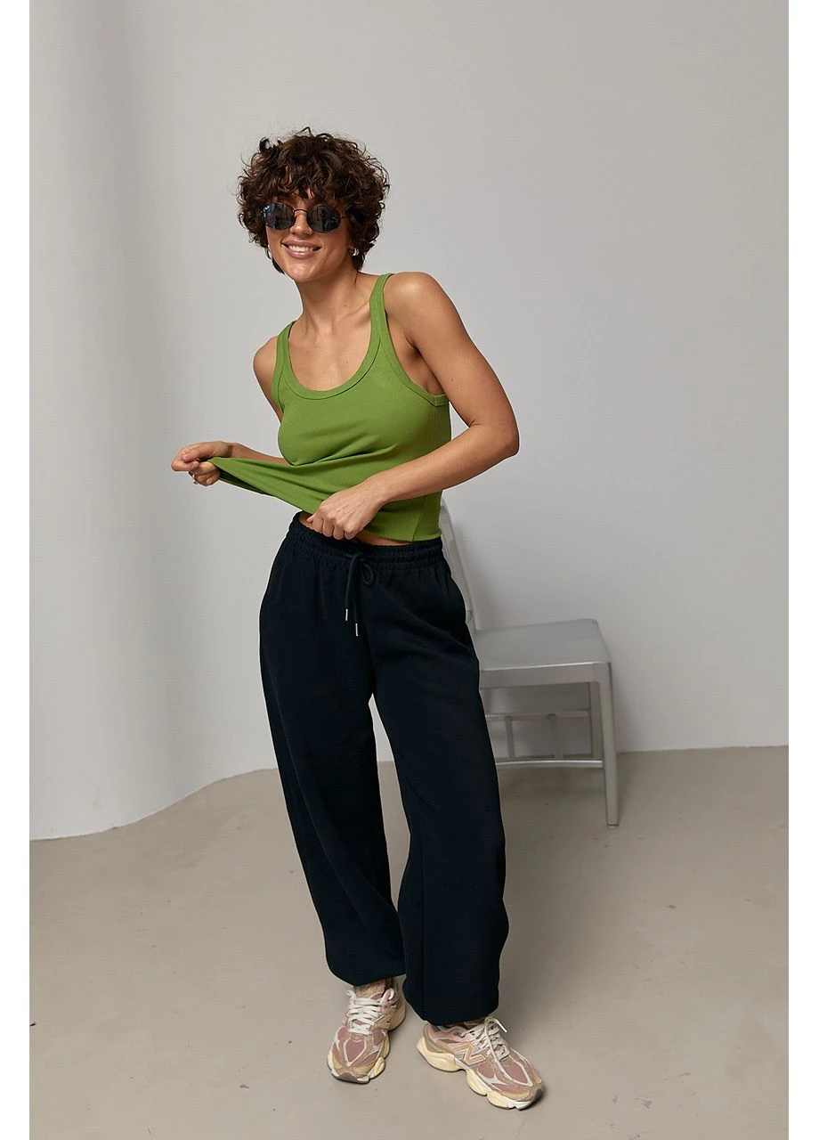 Однотонна трикотажна майка в рубчик,, ONE SIZE No Brand — 399770324