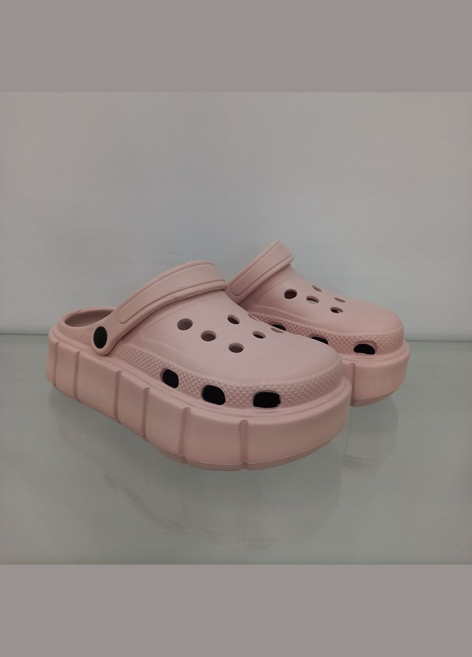 Женские кроксы шлепанцы на высокой платформе малинового цвета Progress Service (308338302)