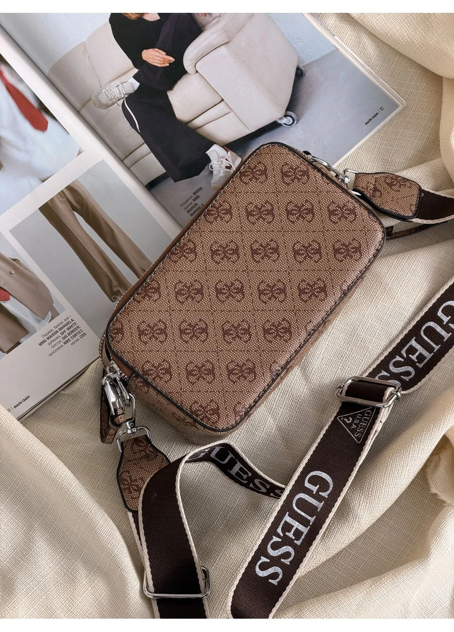 Сумка жіноча Guess 4G бежевий Гес крос-боді через плече MDR No Brand (382994453)