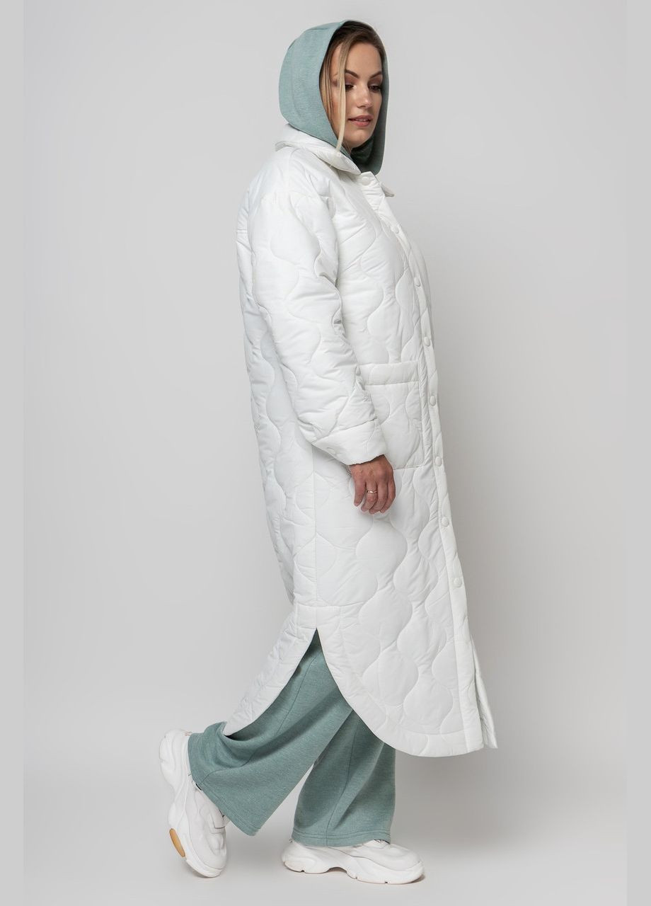 Белое демисезонное Пальто-рубашка Керри 54 белый 0389 Vlavi