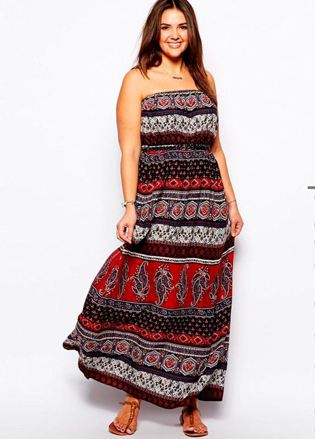 Комбинированное кэжуал платье сарафан с открытыми плечами New Look с абстрактным узором