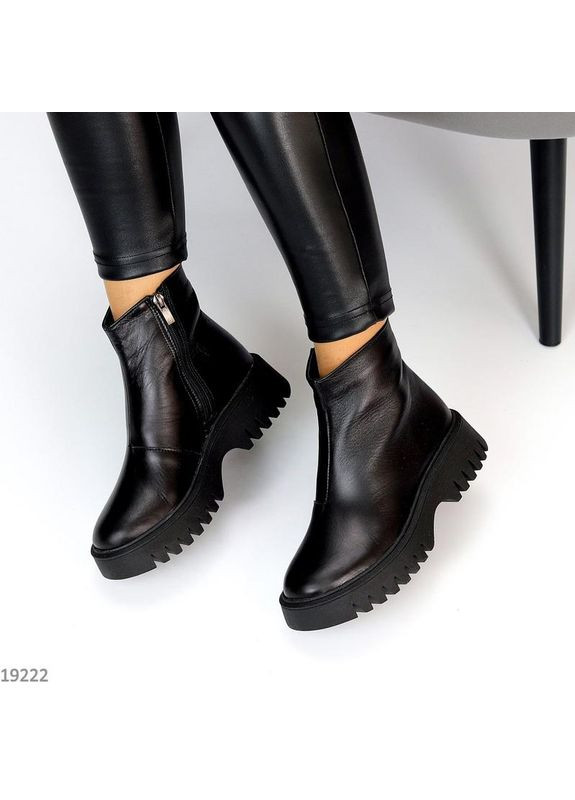 Зимние зимние кожаные ботинки, ботинки на зиму кожаные Garti без декора