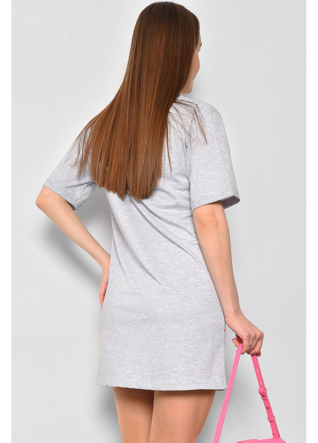 Жіноча туніка з тканини лакоста світло-сірого кольору. Let's Shop (351851239)