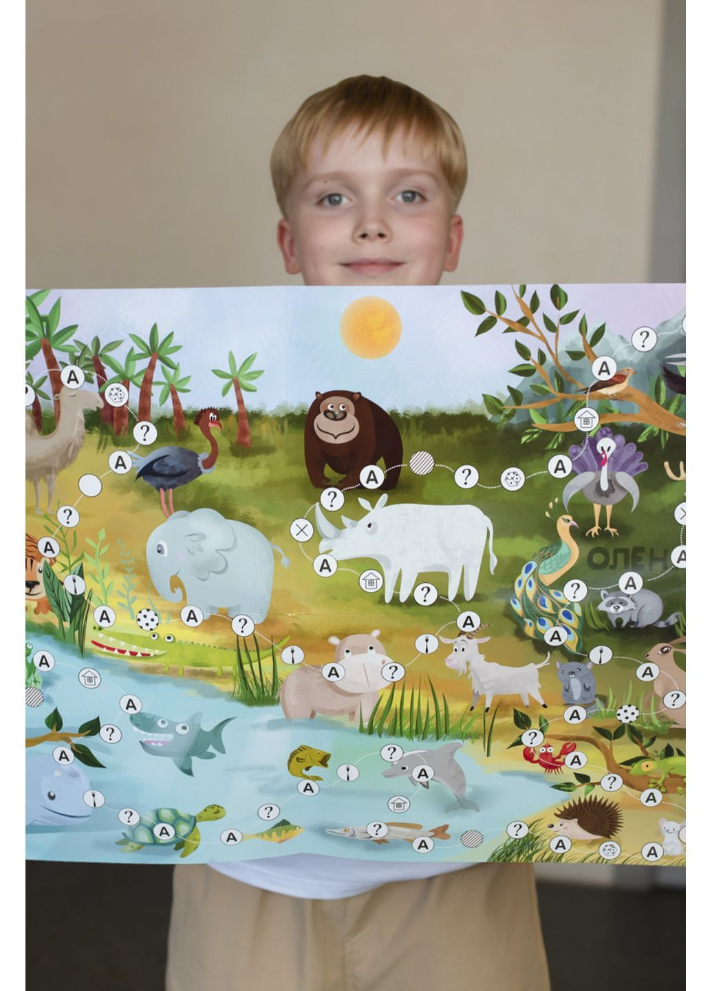 Игра обучающая с многоразовыми наклейками "ЗооАзбука" цвет разноцветный ЦБ-00287092 УМНЯШКА (364823135)