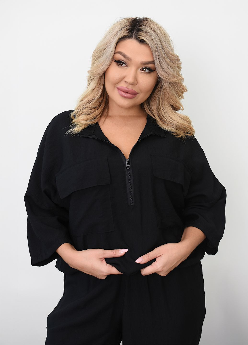 Костюм женский из льна летний оверсайз фасона (кофта + штаны) No Brand (344448546)