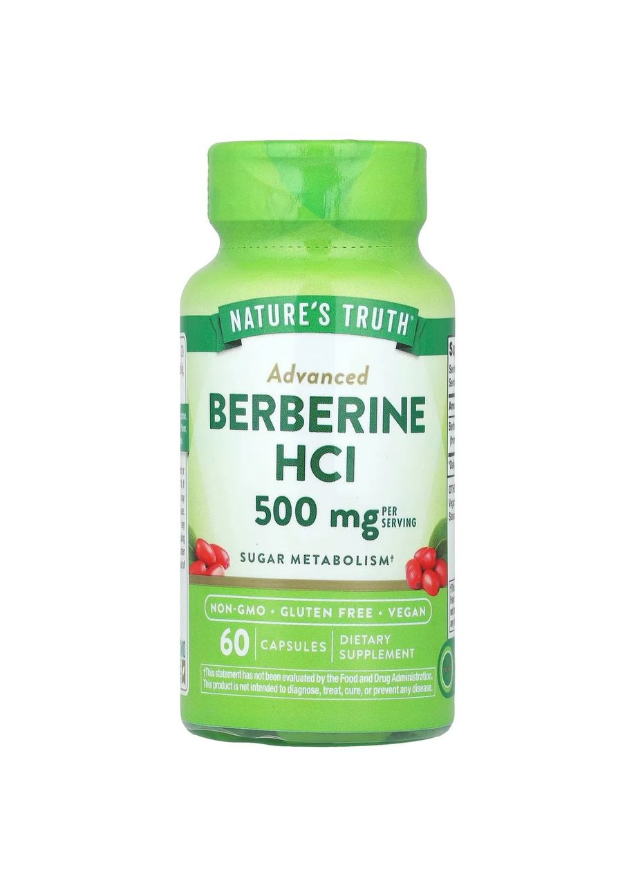 Берберин, Advanced Berberine,, 500 мг, 60 капсул Nature's Truth (369609425)