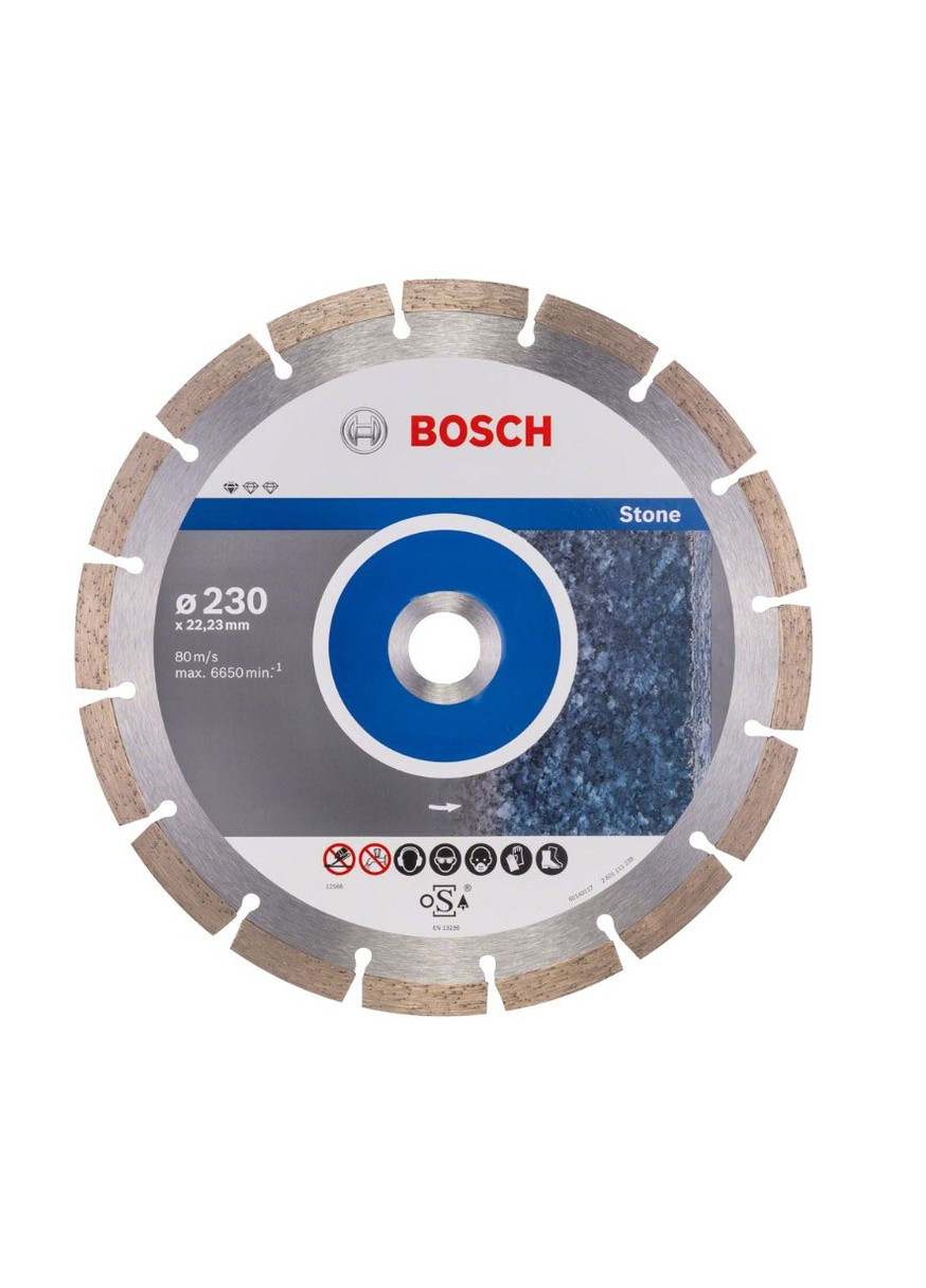 Алмазный диск PF Stone (230х22.23 мм) круг отрезной сегментный по камню (21700) Bosch (267819114)