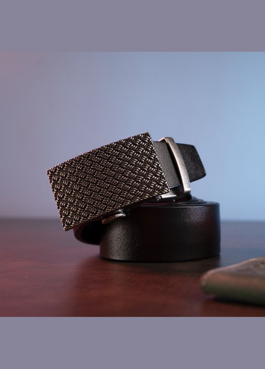 Чоловічий ремінь шкіряний з автоматичною пряжкою 20212 Чорний Vintage (302972360)