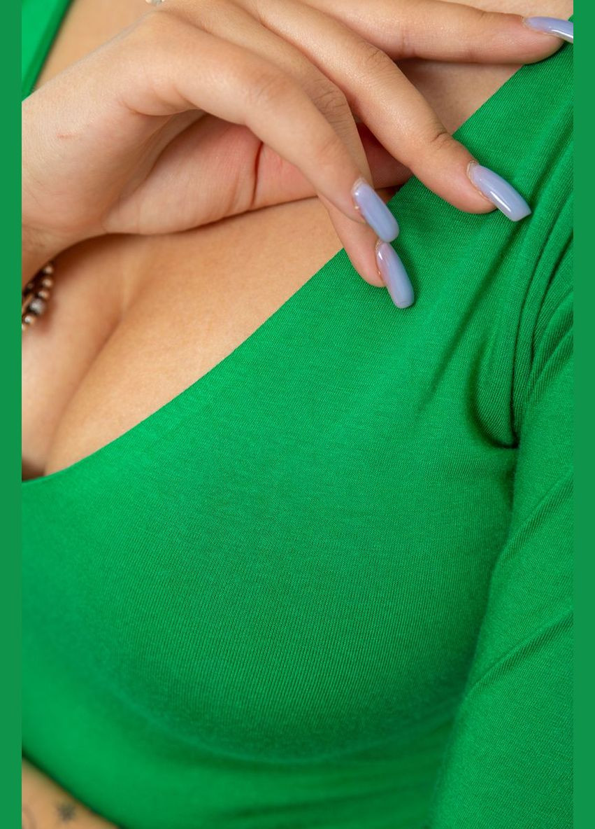 Зелена футболка жіноча з подовженим рукавом Ager 186R106