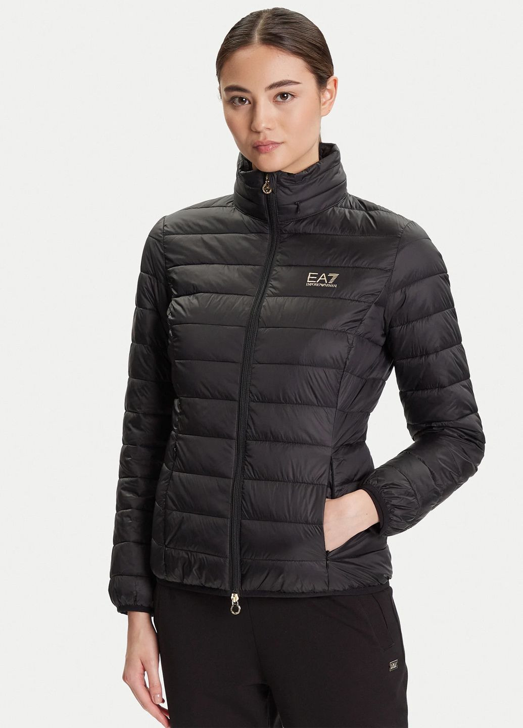 Чорна демісезонна куртка Emporio Armani