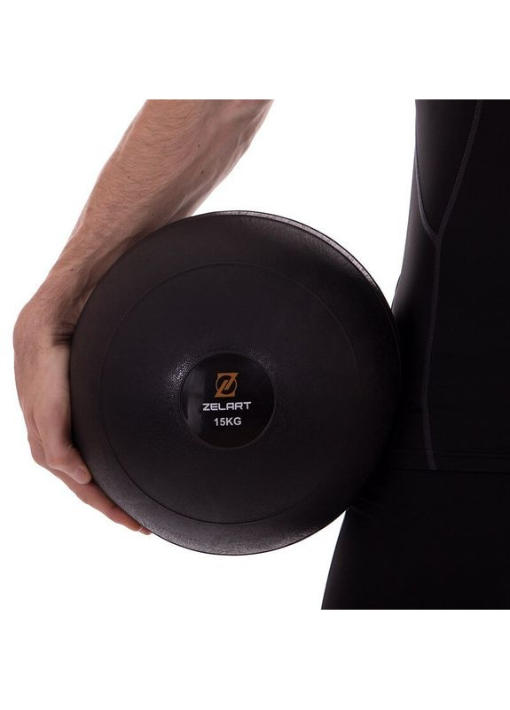 Слембол набивной мяч для кроссфита и фитнеса Slam Ball Черный (вес 15 кг) FI-2672-15 Zelart (367617453)