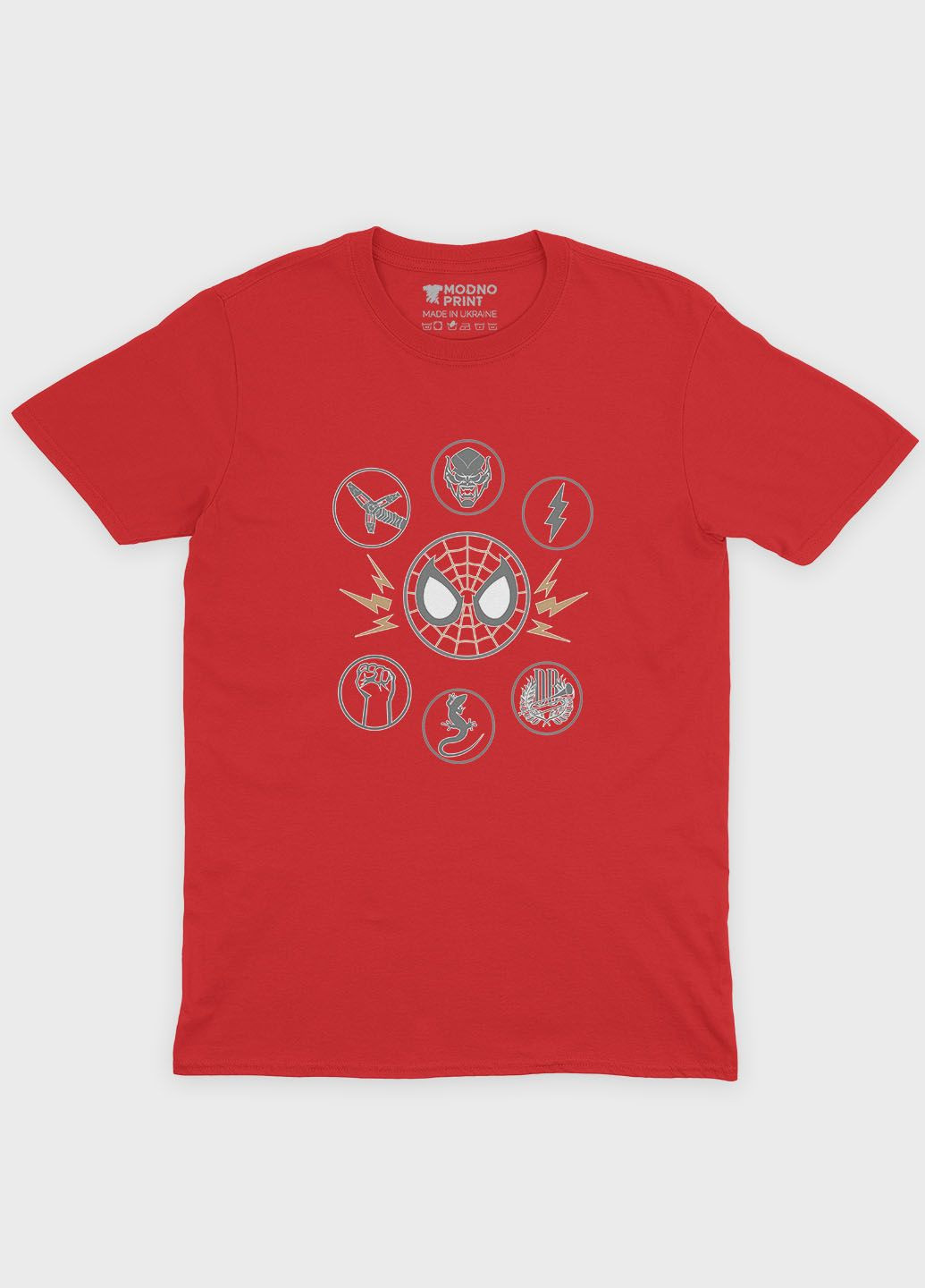 Красная демисезонная футболка для мальчика с принтом супергероя - человек-паук (ts001-1-sre-006-014-012-b) Modno