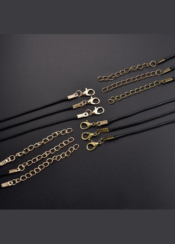 Шнурок кожаный восковой шелковый шнурок 45 см + 4.5 см и толщина 1.5 мм золотой Liresmina Jewelry (290664057)