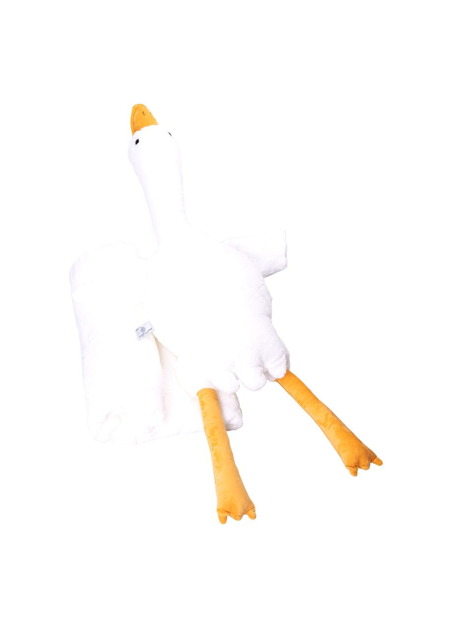 Мягкая игрушка-подушка Гусь-обнимусь Белая для детей с пледом плюшевая подушка для сна ProDobro (364189524)