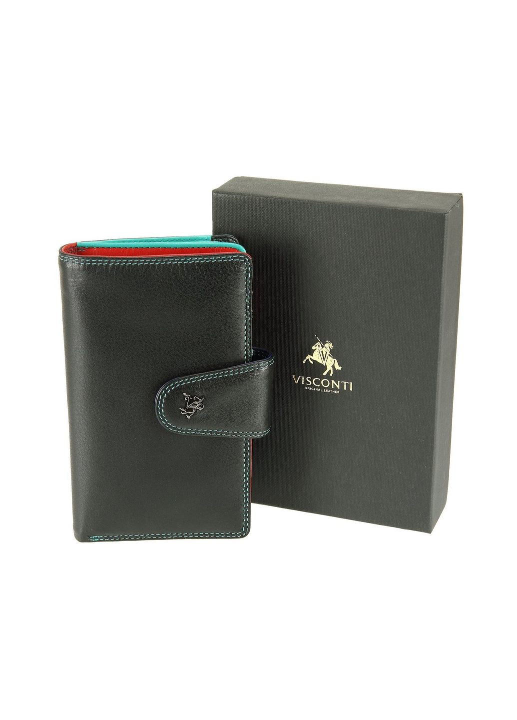 Чёрный женский кошелёк из натуральной кожи SP30 BLK M Visconti (303829814)