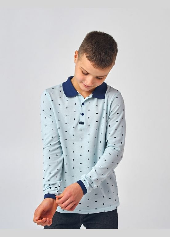 Футболка-поло (довгий рукав) Малюнок на блакитному Smil (298533325)