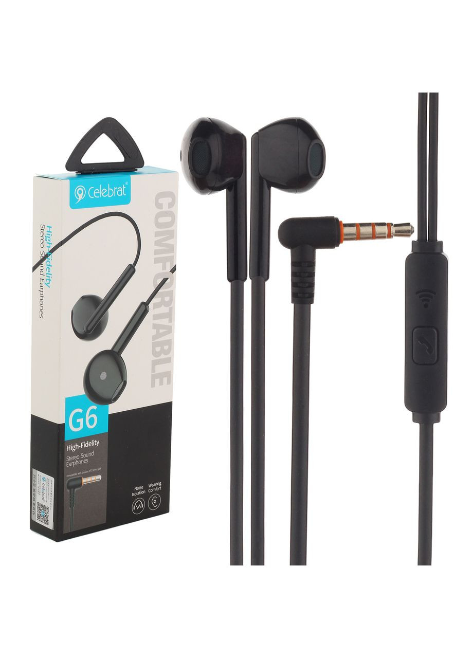 Навушники пластикові G6 чорні Celebrat (280876815)