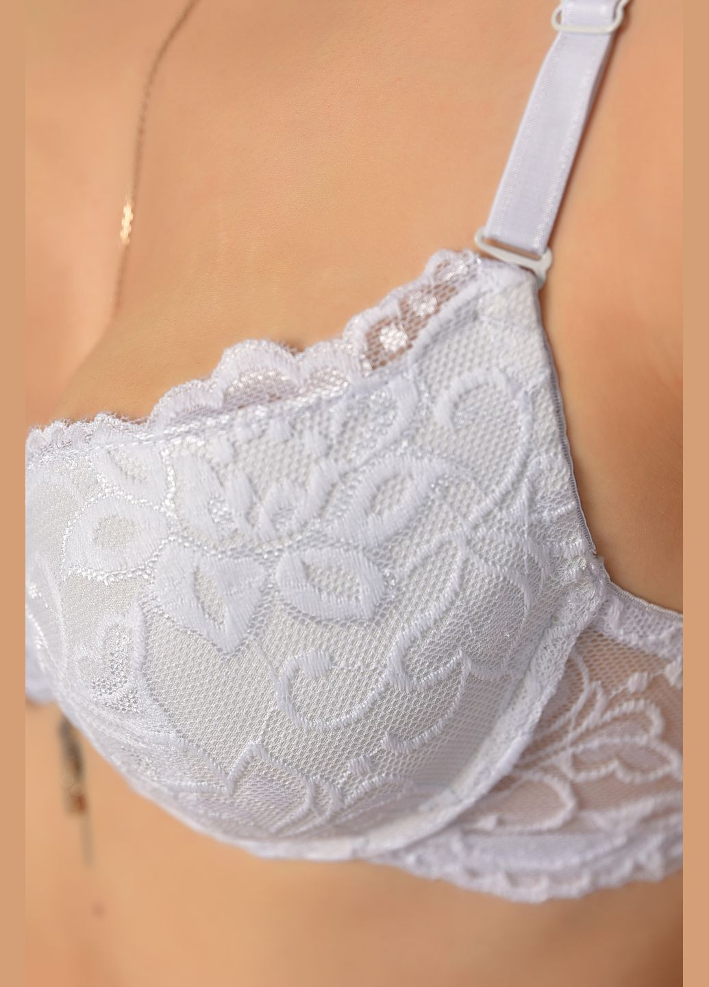 Белый бюстгальтер женский белого цвета чашка в Let's Shop полиамид