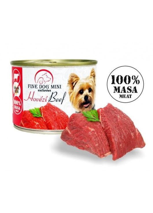 Консерва для собак MINI з яловичим м'ясом 200 г 337 Fine Dog (271985269)