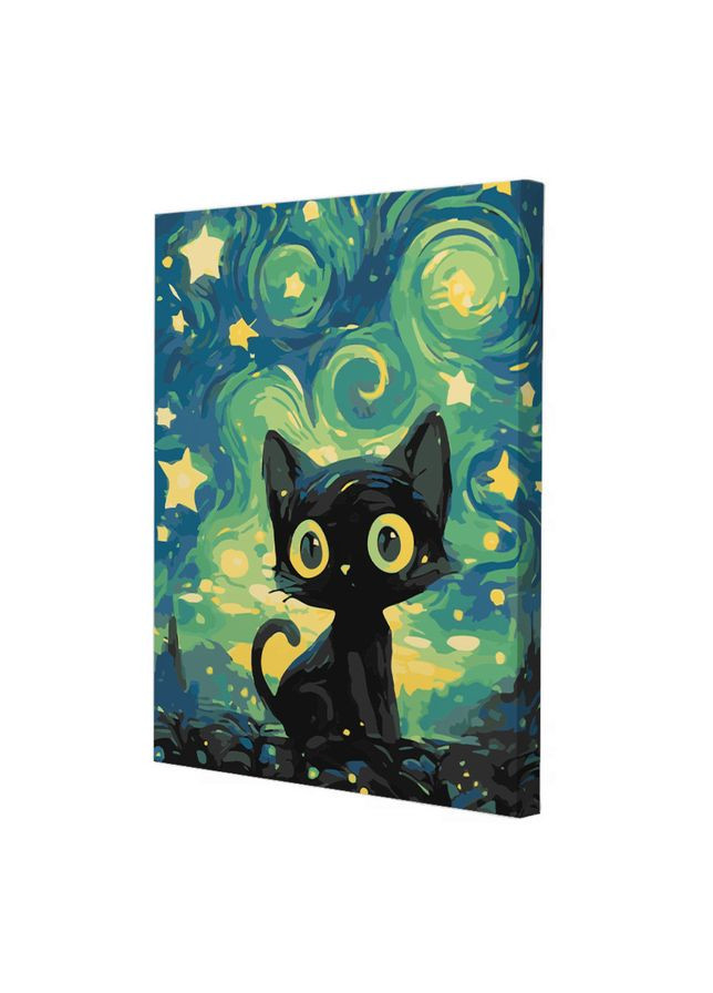 Картина за номерами Кіт зоряної ночі 40x50 см (RB-1218) Riviera Blanca (373032273)
