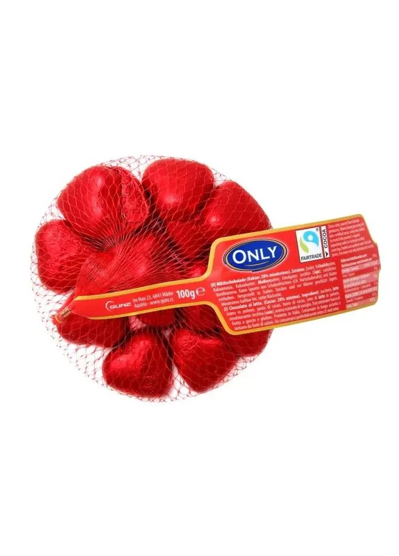 Шоколадні серця в сітці, 84 г (Австрія) Only (390036623)