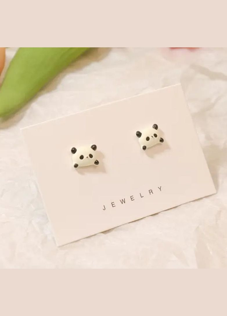 Сережки "панди", сережки з пандами, сережки з пандою, сережки з матовим покриттям, сережки Fashion Jewelry (337718661)