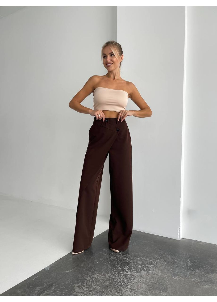 Жіночі брюки палаццо з ефектом запаху MonCher (351554797)