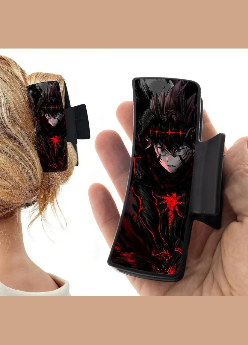 Заколка крабик для волос Аниме Черный конюшина #0006 черный No Brand (315630670)