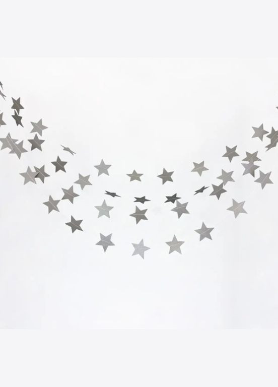 Гирлянда Звездочки матовые 4 м на 7 см серебристый Jannet Гірлянда (317638507)
