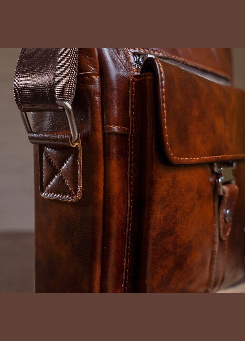 Сумка стильна чоловіча 14829 Коричнева Vintage (331906833)