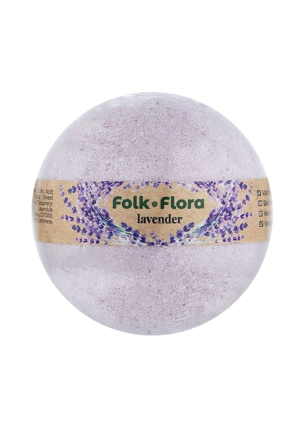 Бомбочка для ванни Лаванда 130 г Folk&Flora (298055466)