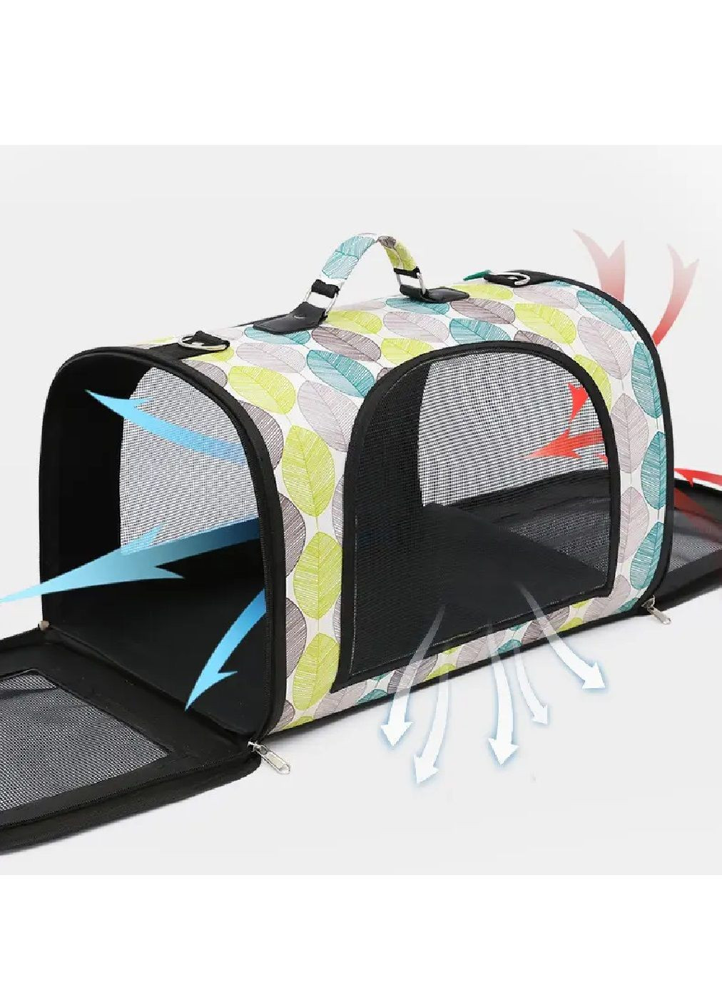 Сумка переноска складна для тварин гризунів котів собак з вентиляцією 33x24x23 см розмір М (477691-Prob) Зелена Unbranded (299049798)