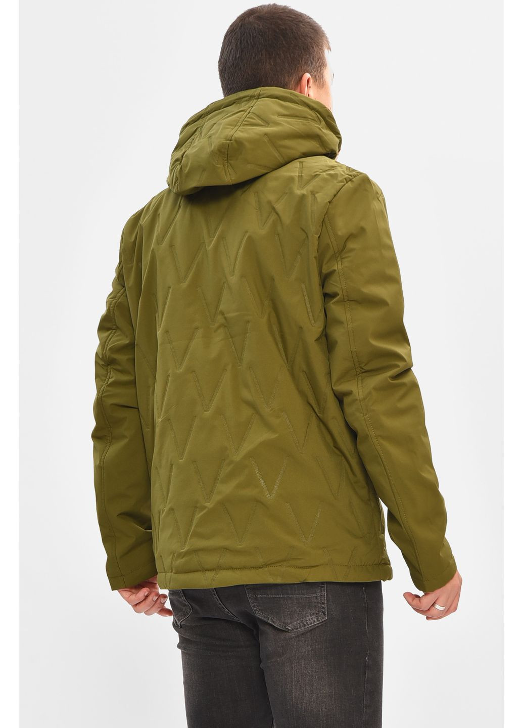 Оливкова (хакі) демісезонна куртка чоловіча демісезонна кольору хакі Let's Shop