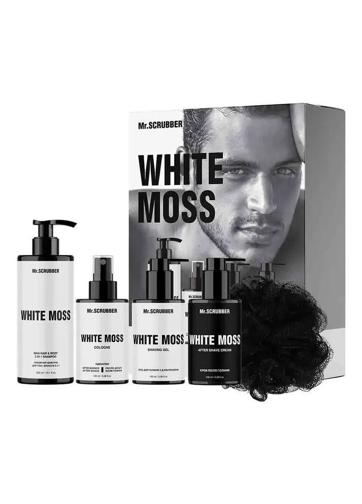 Парфумований набір косметики для чоловіків. White Moss Perfumed Men’s Essentials Set Mr.SCRUBBER Mr. Scrubber (362713301)