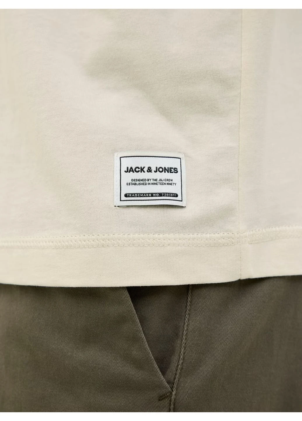 Бежевая футболка из хлопка оверсайз Jack & Jones