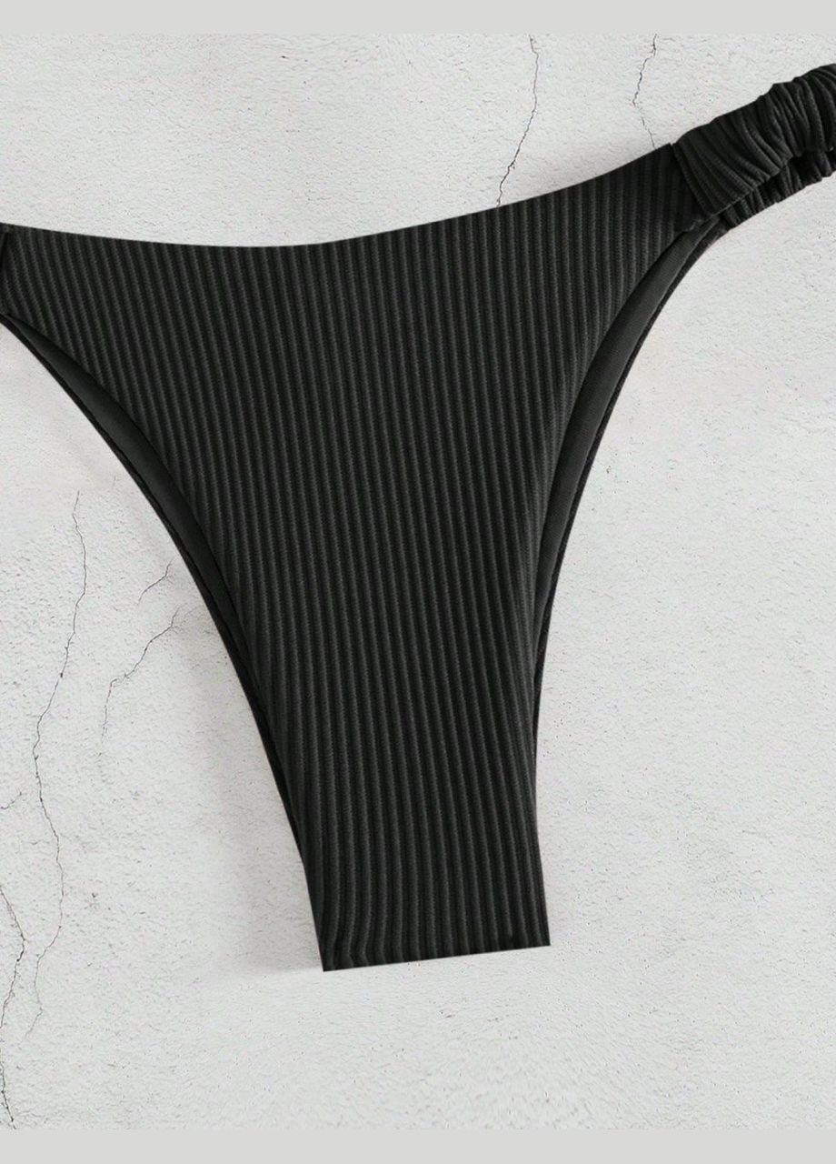 Черный летний купальник женский раздельный, бандо No Brand