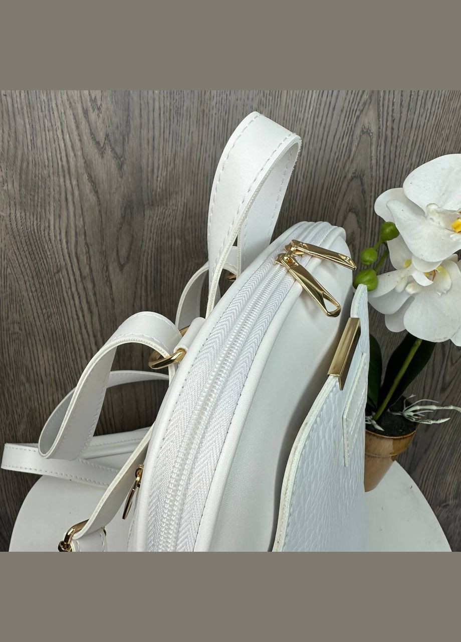 Женский городской рюкзак сумка трансформер KIRS сумка-рюкзак рептилия белый Eton (316471058)