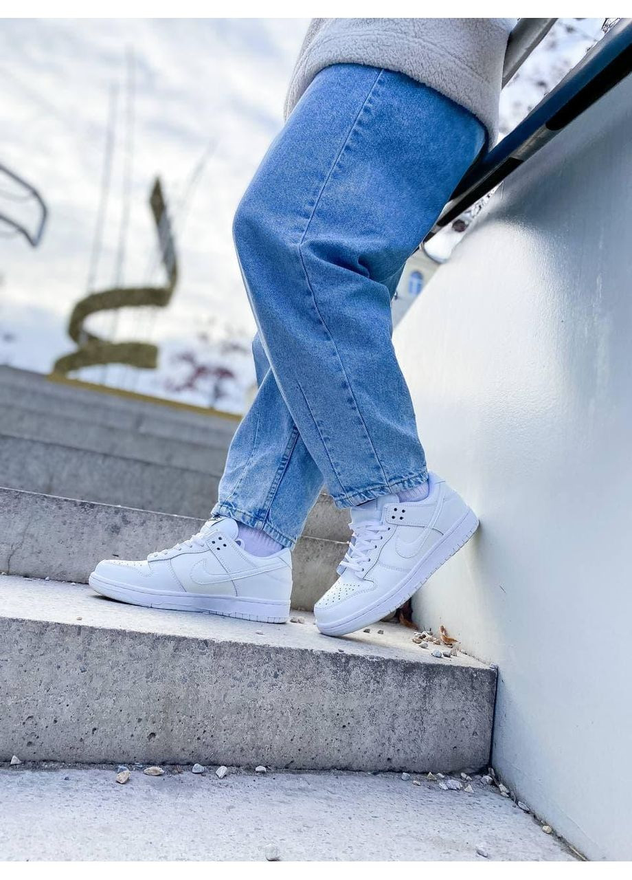 Білі Осінні кросівки чоловічі nike dunk full white найк сб данк No Brand