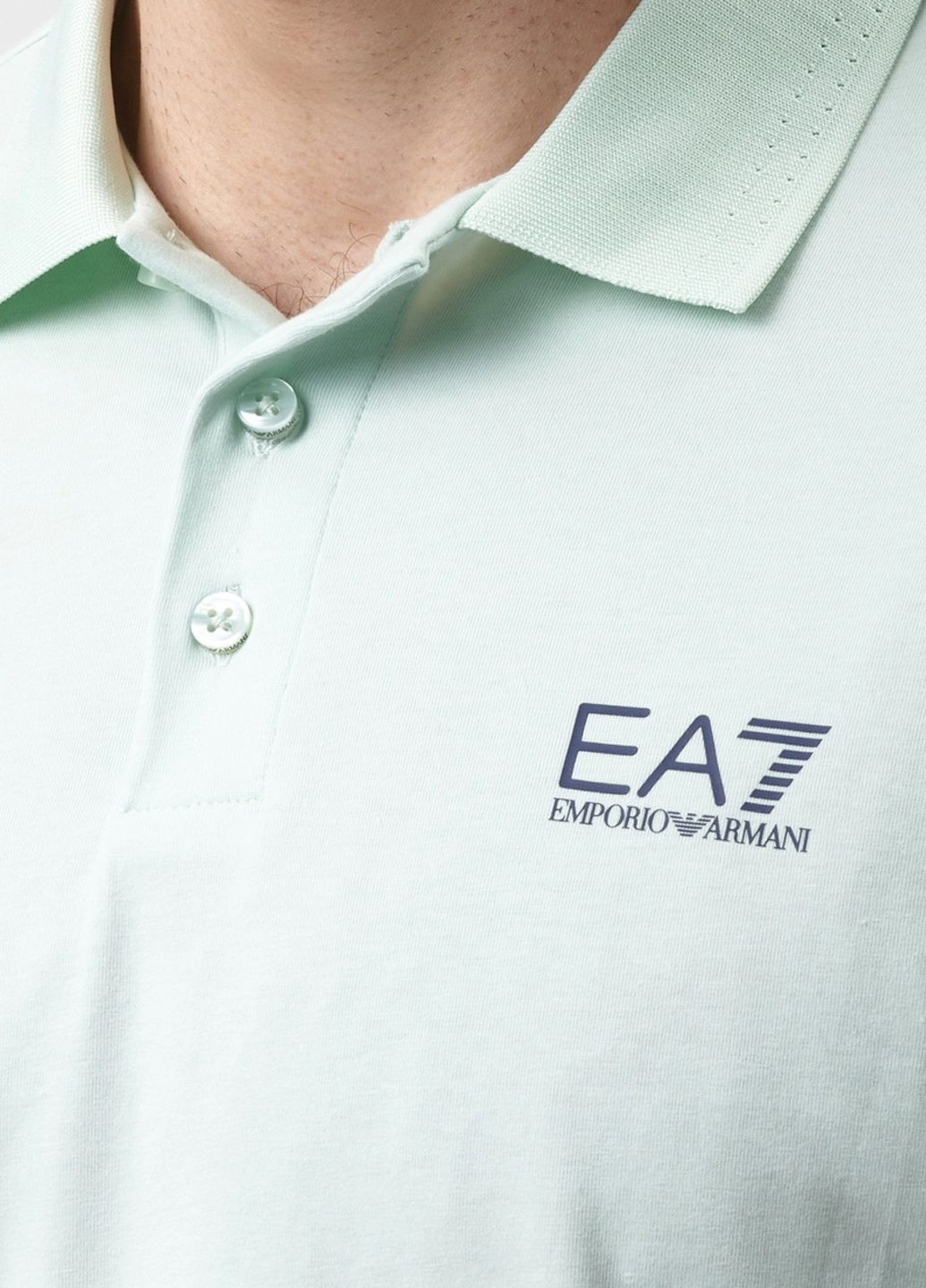 Бирюзовая футболка-поло для мужчин Emporio Armani