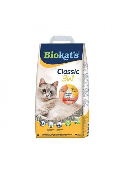Classic 3in1 наполнитель для кошачьего туалета 18 л (613789) Biokat's (278308952)