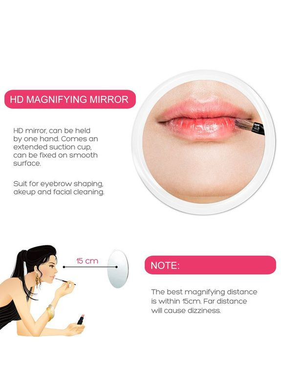 Косметическое увеличительное зеркало диаметром 19,5 см с 5-ти кратным увеличением на присосках Dom 5X (296470268)