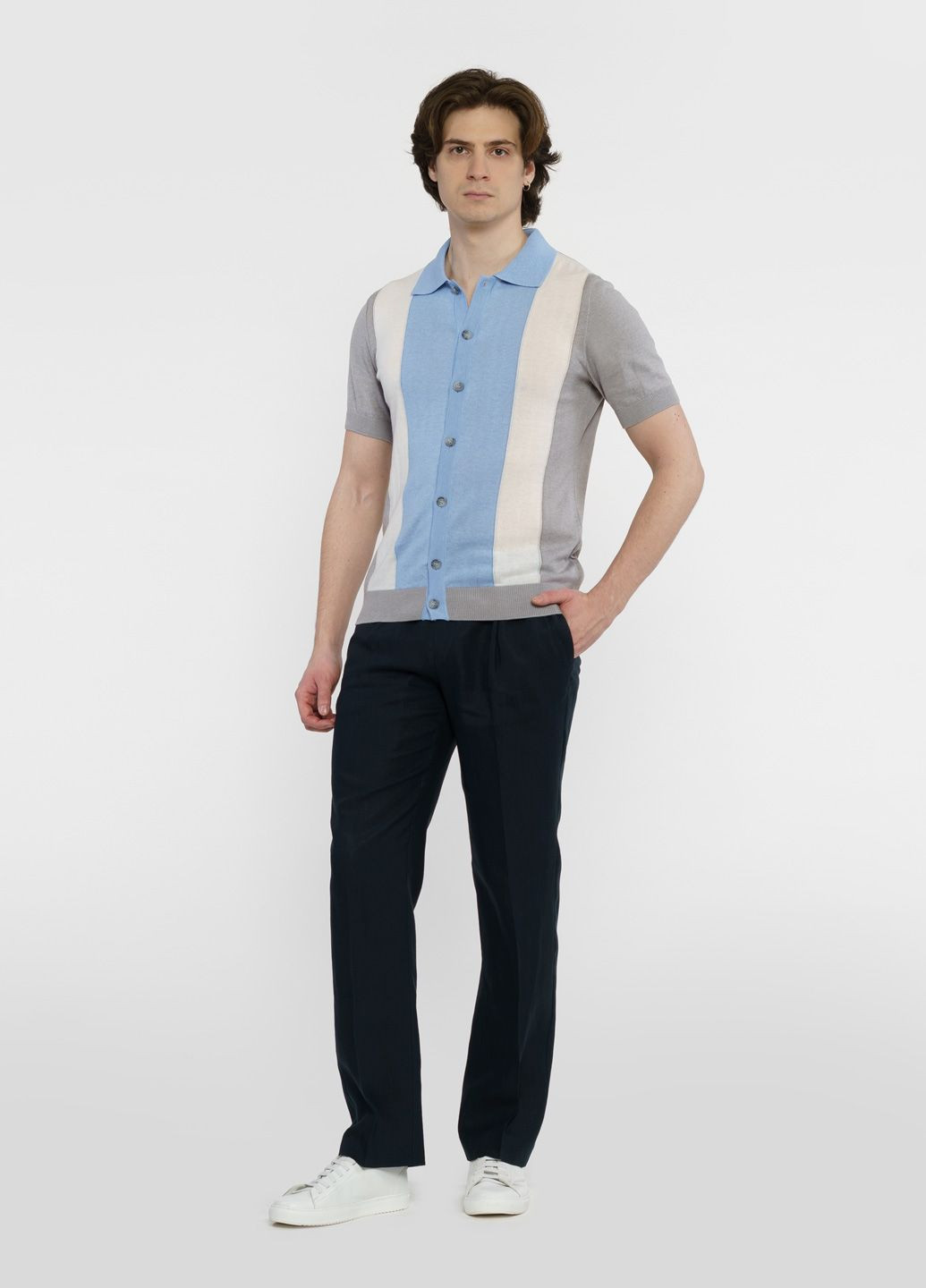 Серая футболка-поло мужское серое для мужчин Arber однотонная