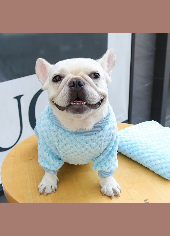 В'язаний махровий светр для котів Pet Style "Ведмедик" Блакитний 2XL No Brand - (323234906)