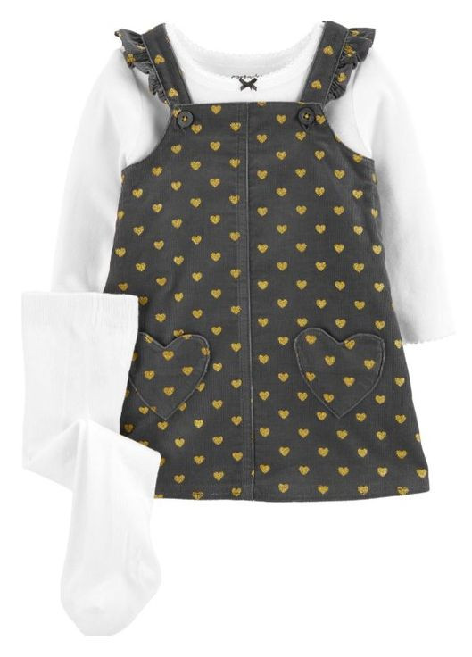 Коричневое комплект (сарафан, кофта, колготки) Carter's (350970963)