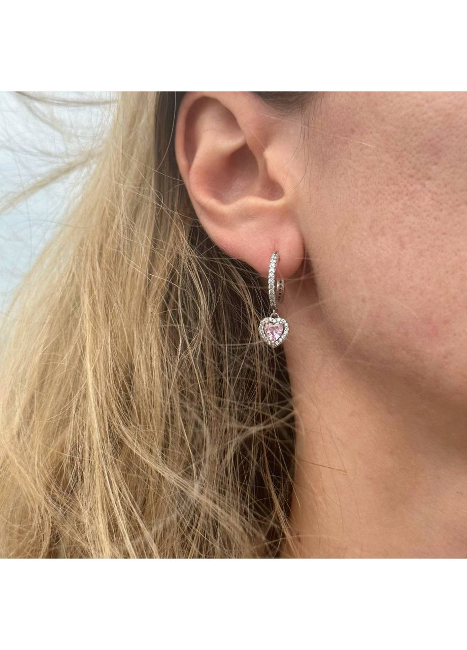 Серебряные серьги с блестящим ореолом 291445C01 Kabluchka (355346201)