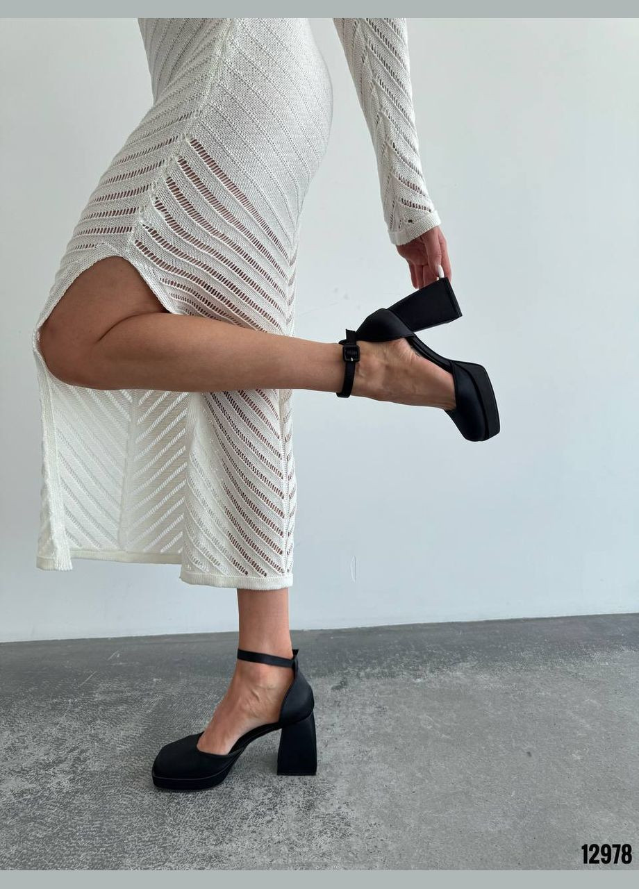 No Brand Атласные туфли "Velvet Night" на каблуке | 36–40 черный з, — (332608019)