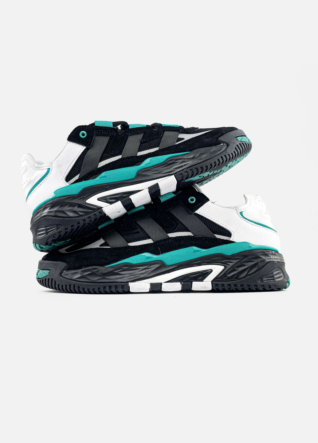 Чорні всесезон кросівки чоловічі adidas niteball black sub green | адідас найтбол чорні зелені No Brand